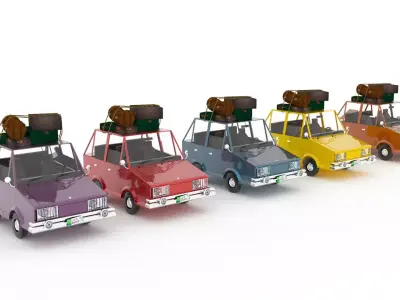 Toy car detailed low poly rigged Low-poly 3D model