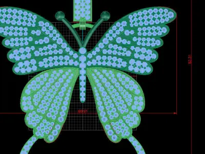 Butterfly Icedout Pendant 3d print model  3D print model