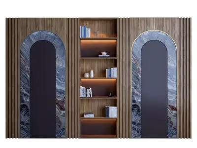 Wood Marble Shelf 2 3D model