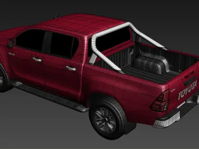 Toyota Hilux Double Cab 2016 lowpoly Low-poly 3D model