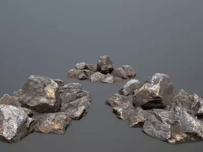 desert rocks Low-poly 3D model