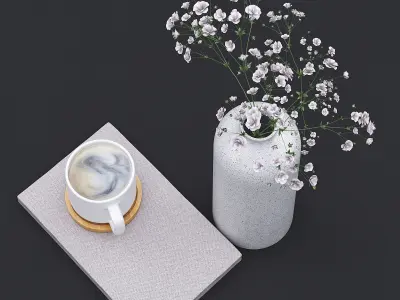 White Wild Flowers I 3D model