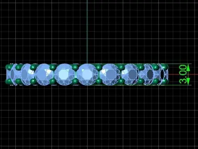 U Shaped Eternity Ring 3mm stone size swiss 12 and EU52 3D print model