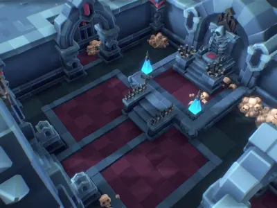 Demonic Dungeon Set - Proto Series Low-poly 3D model