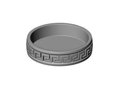 Vintage greek key pattern carved dish and bowl 3D print model