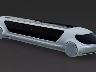 Futuristic Autonomous Luxury Limousine 3D Model Low-poly 3D model