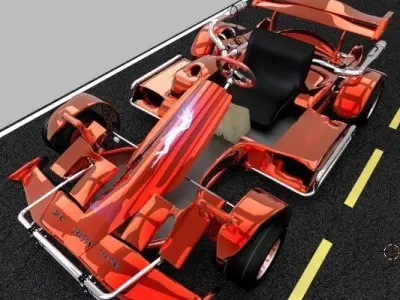 custom racing go cart 3D model