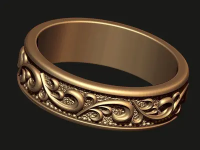 WEDDING RINGS WITH ORNAMENTS 1 3D print model