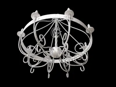 Forged Chandelier Low-poly 3D model