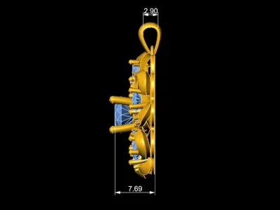 Luxury Floral Gemstone Diamond Pendant for Women 263 3D print model