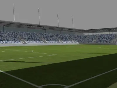 Stade de la Tuiliere Lausanne Switzerland Low-poly 3D model
