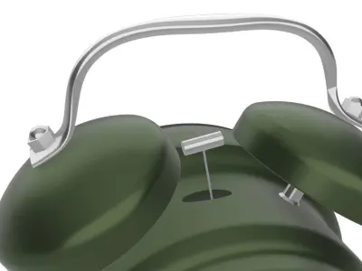 3D vintage green alarm clock 3D model