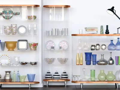 Set-179 glass shelves 3D model