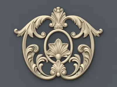 Decor 5 gilded ornate ornament 3D print model