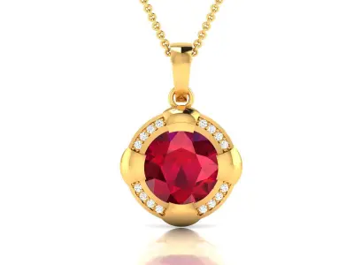 Solitaire Women Pendants 3dm STL OBJ FBX Render Details 3D print model get