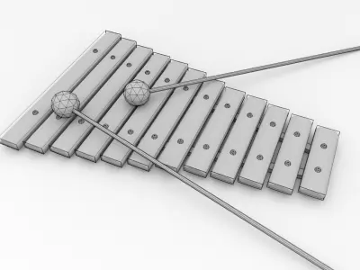 Xylophone colorful 3D model