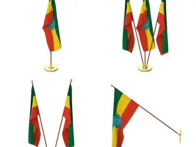 Ethiopia Flag Pack 3D model