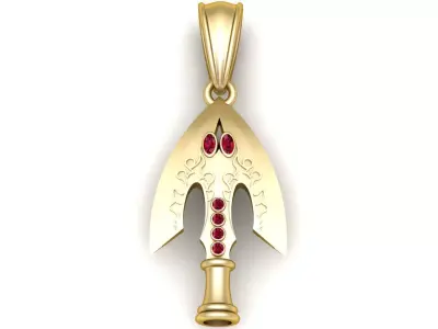 gold arrowhead pendant 3D printable model   3D print model