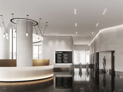 Modern reception lobby Interior 3D model