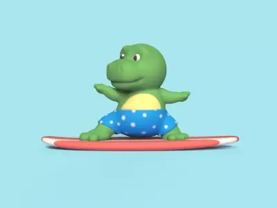 Alligator Surfing 3D print model