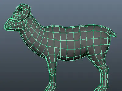 Low Poly Ram sheep Low-poly 3D model
