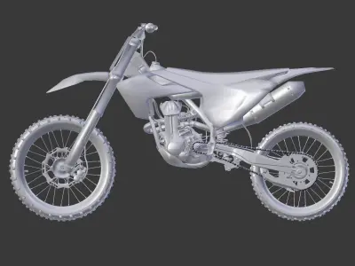 Husqvarna 250 cc Motocross Low-poly 3D model