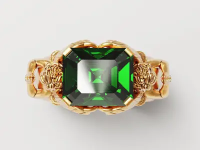 Emerald and praying baby angel Silver Gold  Print 3D print model