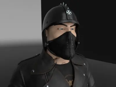 Biker Character  Low-poly 3D model