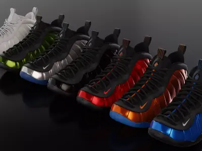 Nike Air Foamposite sneaker Low-poly 3D model