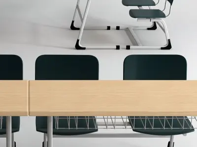 Modern desk chair and dual 3D model