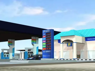 Gas station PTT 3D model