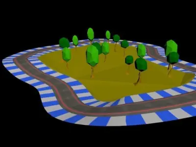 Funny Road LOW POLY Free low-poly 3D model