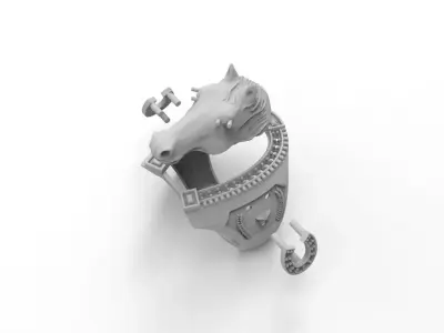 anillo caballo herradura  3D print model