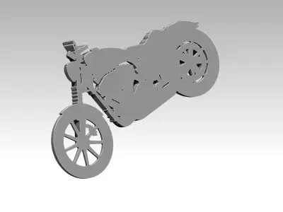 classic motorcycle relief 4 3D print model