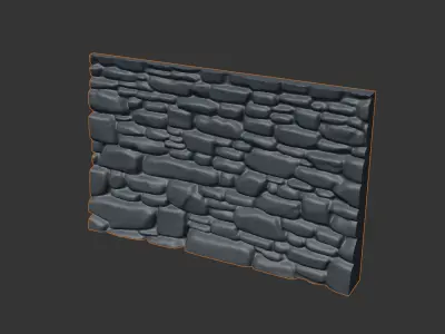 Weathered Travertine Wall Mesh 3D model
