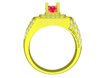 Luxury Multilayer Halo Gemstone Men Ring 3D Model 5061 3D print model