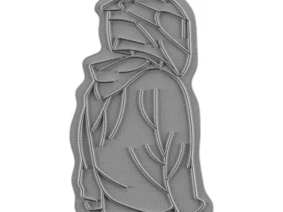 Motorcyclist Neon Sign 3D model