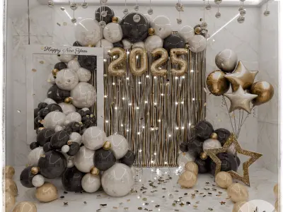 Happy New Year 2025 Blender Scene 3D model