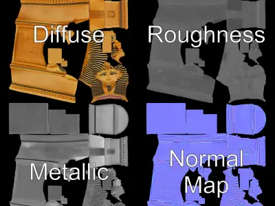 Ancient Egyptian Sarcophagus Model Pack Low-poly 3D model