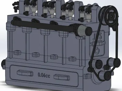 3D Printable Inline 4 Car Engine Model 3D print model