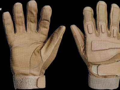 Tactical Gloves 042 Low-poly 3D model