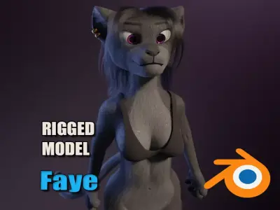 Faye Anthro Panther 3D model