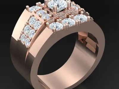 Luxury Men Rings Designs 4MR092 3D print model