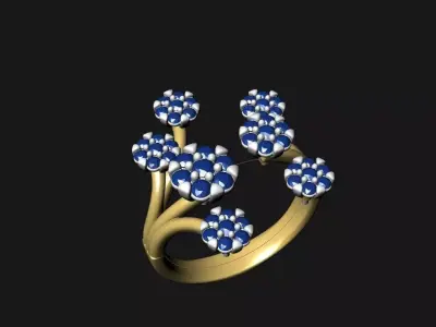 luxurious cocktail ring 3D print model