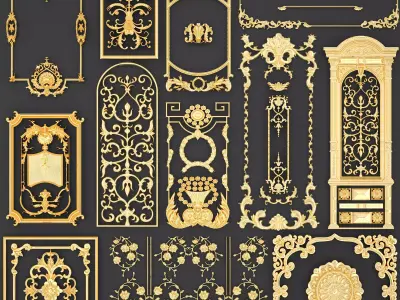 Collection stucco molding frame 3D model