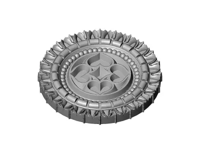 Gothic ornament N01 ceiling medallion rosette relief sculpture 3D print model