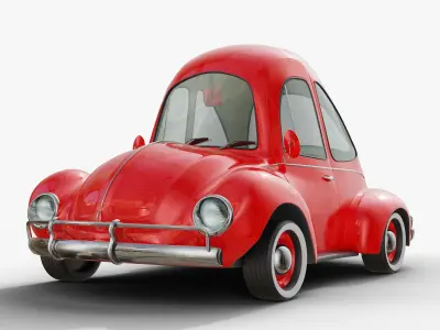 STYLIZED CARTOON CAR Low-poly 3D model