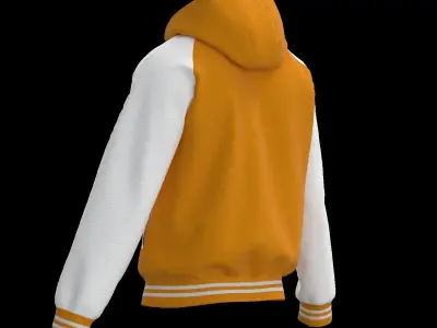 Male raglan varsity jacket 3D model
