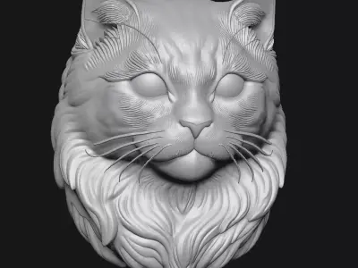 Cat sculpture 3D print model