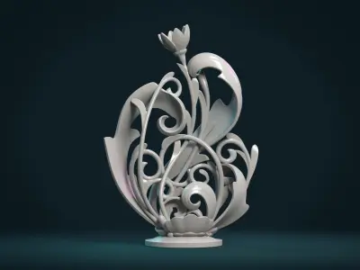 Scroll plant Sculpture 3D print model